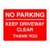 No Parking Keep Driveway Clear Sign