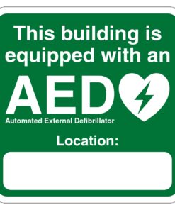This Building Is Equipped With An Automated External Defibrillator Sign