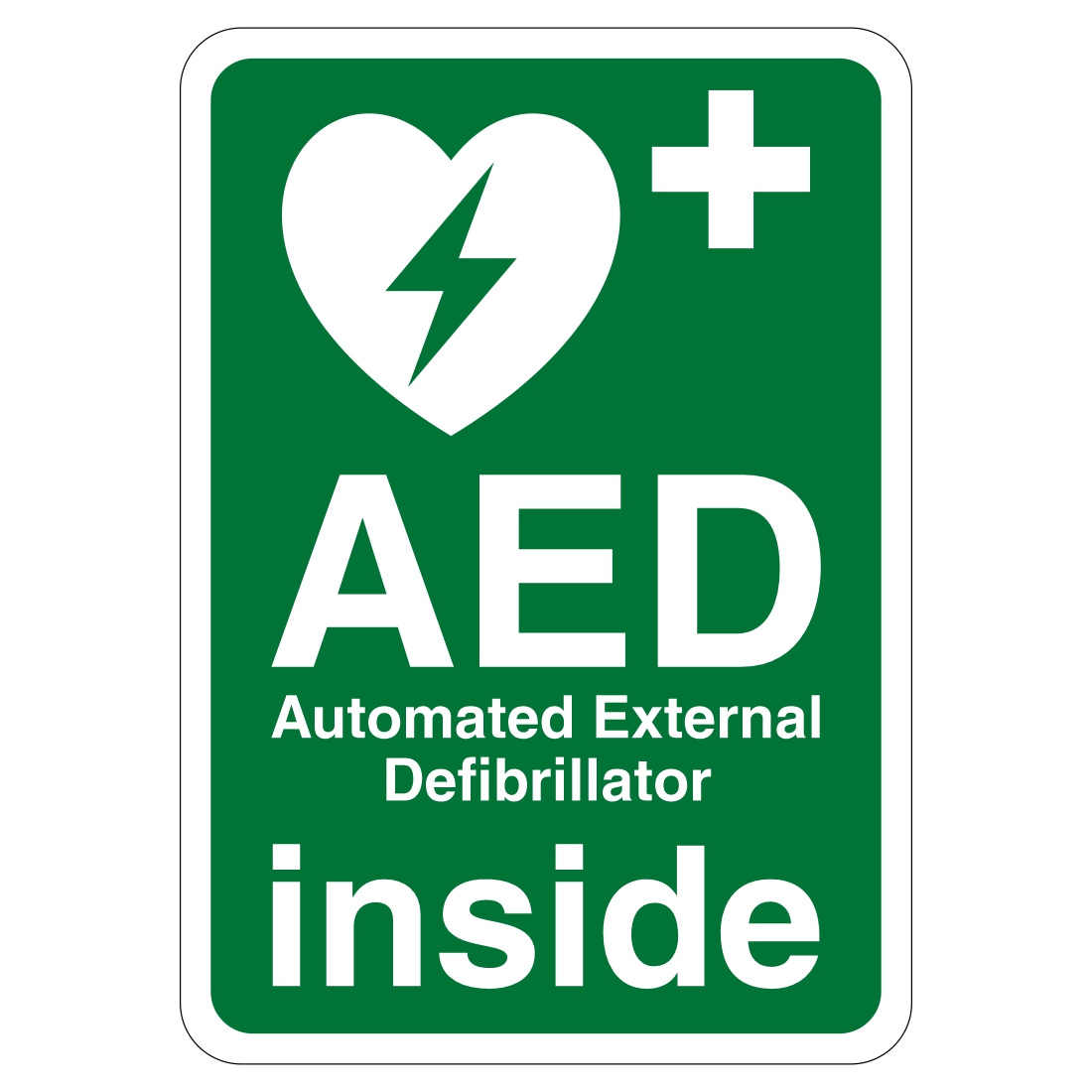 Aed Automated External Defibrillator Inside Sign Aston Safety Signs