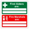 First Aiders And Fire Marshals Sign