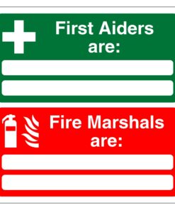 First Aiders And Fire Marshals Sign