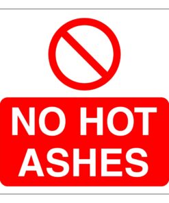 No Hot Ashes Sign