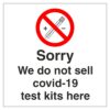 Covid-19 Test Kits Sign