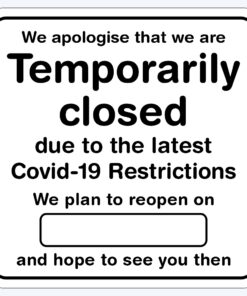 Temporarily Closed Sign