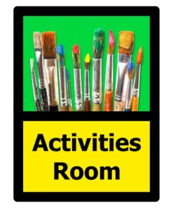 Activities Room Dementia Friendly Door Sign - Self adhesive