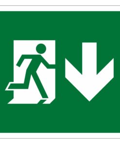 Fire Exit Arrow Down Sign