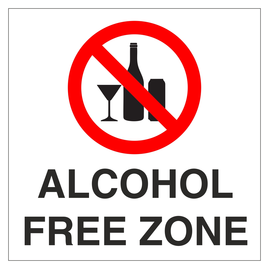 Alcohol Free zone sign 