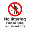 No Littering Sign