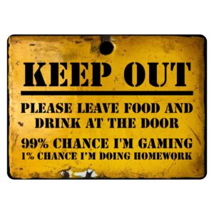 Keep Out Gamer Bedroom Door Sign