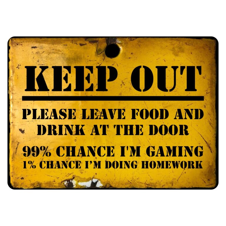 Keep Out Gamer Bedroom Door Sign - Aston Safety Signs