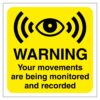 Warning Your Movements Are Being Monitored And Recorded Sign
