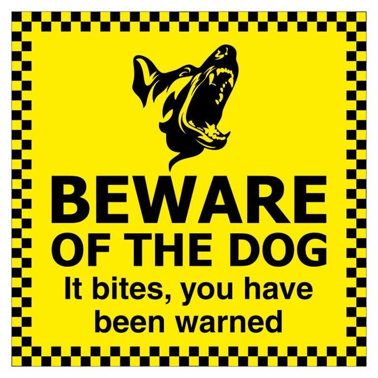 Beware Of The Dog It Bites Sign - Aston Safety Signs