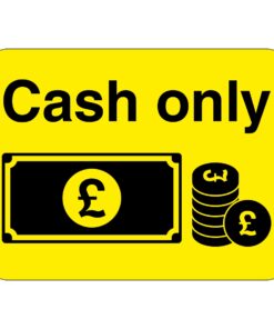 Cash Only Sign