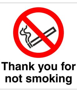 Thank You For Not Smoking Sign