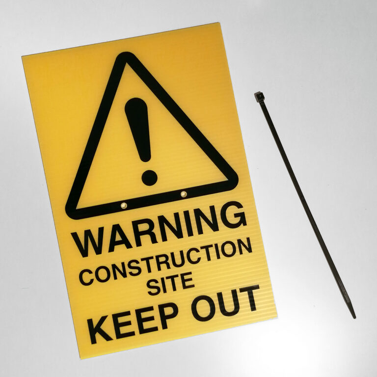 Warning Construction Site Keep Out - Corex Fence Sign - Aston Safety Signs