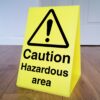 Free Standing A Board - Caution Hazardous Area