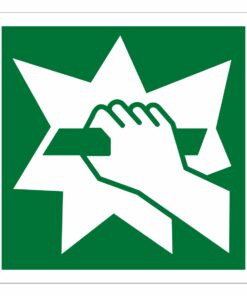 Emergency Break Glass Symbol Sign