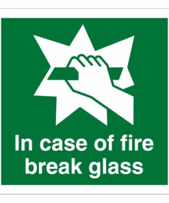 In Case Of Fire Break Glass Sign