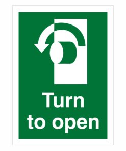 Turn To Open (Left) Sign