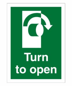 Turn To Open (Right) Sign