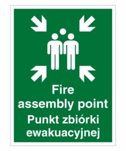 Fire Assembly Point (English and Polish Text) Sign