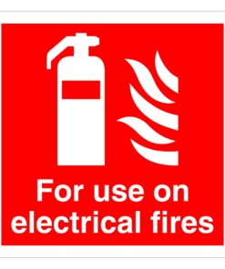 Not For Use On Electrical Fires (Extinguisher) Sign