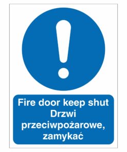 Fire Door Keep Shut (English/Polish) Sign