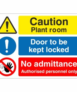 Caution Plant Room Multi Sign
