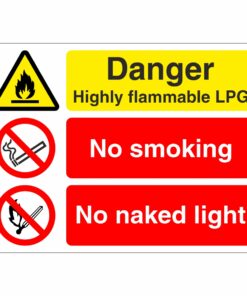 Danger Highly Flammable LPG - Multi Sign
