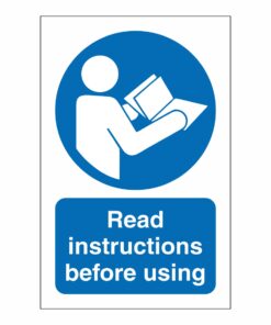 Read Instructions Before Using Sign