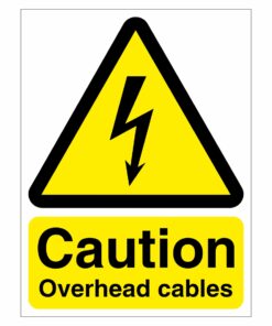 Caution Overhead Cables Sign