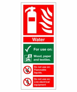Water Fire Extinguisher Identification Sign