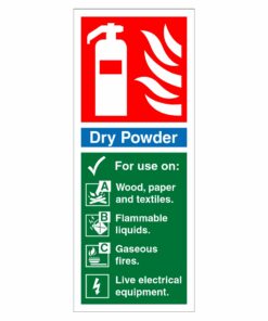Dry Powder Fire Extinguisher Identification Sign