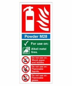 Powder M28 Fire Extinguisher Identification Sign