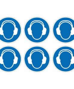 Wear Ear Protection Mandatory Symbol - Pack Of 6
