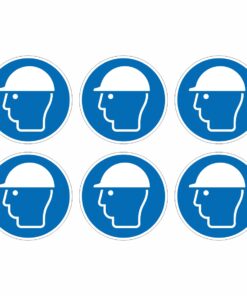 Wear Head Protection Mandatory Symbol - Pack Of 6