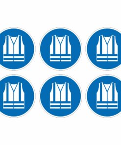 Wear High Visibility Clothing Mandatory Symbol - Pack Of 6