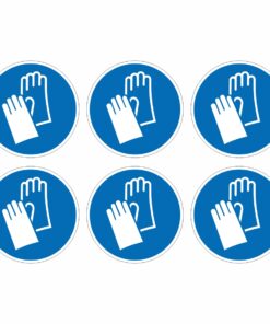 Wear Protective Gloves Mandatory Symbol - Pack Of 6