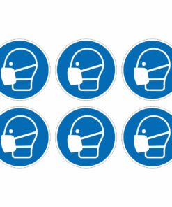 Wear A Mask Mandatory Symbol - Pack Of 6