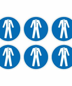 Wear Protective Clothing Mandatory Symbol - Pack Of 6