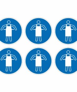 Use Protective Apron Mandatory Symbol - Pack Of 6