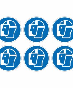 Wear Face Shield Mandatory Symbol - Pack Of 6