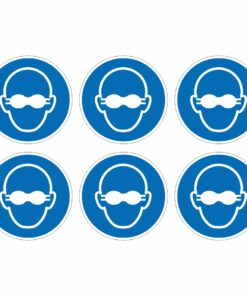 Opaque Eye Protection Must Be Worn Mandatory Symbol - Pack Of 6