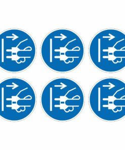 Disconnect Mains Plug From Electrical Outlet Mandatory Symbol - Pack Of 6