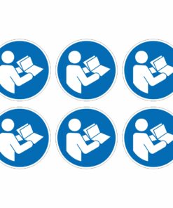 Refer To Instruction Manual Or Booklet Mandatory Symbol - Pack Of 6