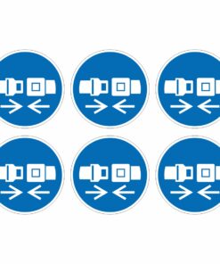 Wear Safety Belts Mandatory Symbol - Pack Of 6