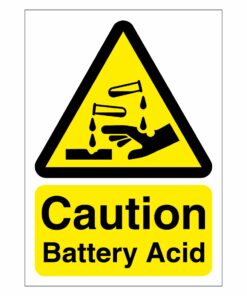 Caution Battery Acid Sign