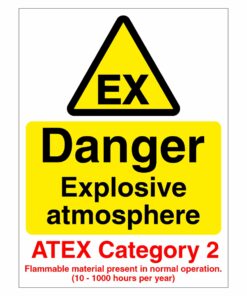 Danger Explosive Atmosphere (ATEX Category 2) Sign