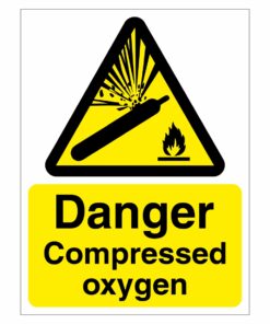 Danger Compressed Oxygen Sign