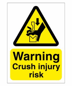 Warning Crush Injury Risk Sign